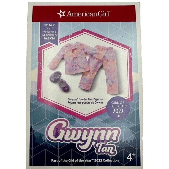NIB American Girl WellieWishers 14.5" Doll Gwynn Tan Powder Pink Pajamas - Picture 2 of 6